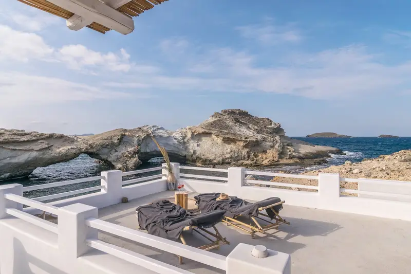 Aqua Vista Μήλος - Παραθαλάσσιο Σπίτι με Δύο Βεράντες με Θέα στη Θάλασσα στον Άγιο Κωνσταντίνο, Agios Konstantinos